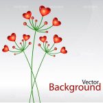 Abstract Floral Hearts Background with Sample Text